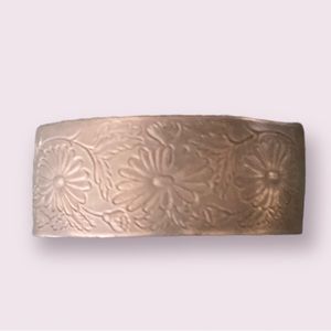 Pewter flower bangle bracelet